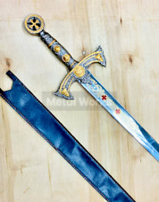 Templar Sword Knights Sacred Holy Longsword Ornate Full Length, Medieval Sword picture