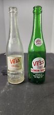 2 10 Oz Vintage Vess Lemon  Soda Bottle & Cola St. Louis Billion Bubbles Green  picture