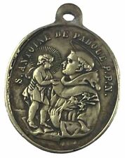 Vintage Catholic St Anthony, Guardian Angel Gold Tone Monastery Medal, France picture