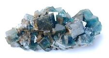 609gTransparent Blue-Green Cube Fluorite CRYSTAL CLUSTER Mineral Specimen/China picture