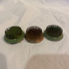 3 circle  Spiked Vintage Metal Floral Plant Frog 2” picture