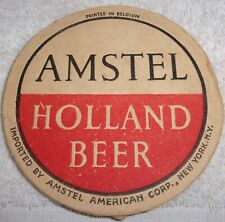 Vintage Heavy Cardboard Amstel Holland Beer Coaster picture