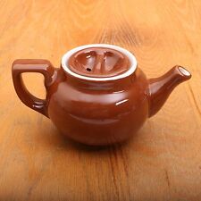 Vintage Brown Round Stoneware Teapot picture