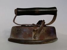 Antique Miniature Sadiron Clothing Iron w/ Detachable Wood Handle Primitive picture