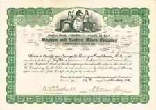 Bingham and Eastern Mines Co. - dated 1906 New Jersey & Utah Mining Stock Certif picture