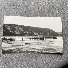 Devils Lake WI The Landing Showing Dock Boats People Early Real Photo Postcard picture
