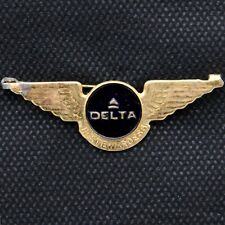 Vintage 1950's 1960's Delta Airlines Metal Junior Stewardess Wings Pin 2-1/4