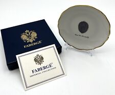Faberge Limoges Porcelain Gilt Imperial Silver Anniversary Egg Plate 4.25 Inches picture