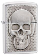Zippo 29818, Gothic Skull and Brain Surprise Emblem, Brushed Chrome Lighter picture