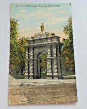 Vtg. G.A.R. Monument, Junction City, Kansas 1914 Postcard 6790 picture
