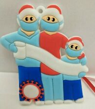 Christmas Ornament 2020-21 Quarantine Family of 3 Masks Toilet Paper Personalize picture