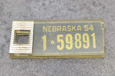 Vintage DAV Disabled Veterans Mini License Plate Key Fob Nebraska 1954 picture