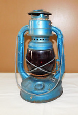 Vintage Dietz N.Y. USA Little Wizard Kerosene Lantern Red Glass Globe picture