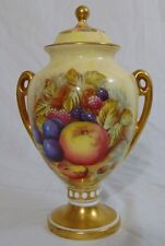 English Aynsley Porcelain Urn Vase Fruit 1167 9