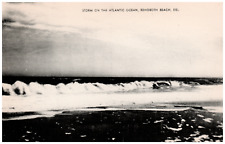 Postcard Vintage RPPC Rehoboth Beach Delaware Storm in the Ocean picture