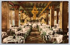 Hollywood Beach Hotel Dining Room Florida FL Hand Colored Vintage Postcard picture