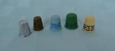 5 Vintage Thimbles Sewing Advertising Lot picture