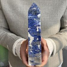 2.66LB natural sodalite quartz crystal obelisk wand point healing TQS8890 picture