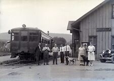 ANTIQUE PHOTO GLASS NEGATIVE - Locomotive #4743 at Millville Train Depot picture
