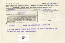 RMS TITANIC PERHAPS THE SADDEST MARCONI TELEGRAM EVER SENT APRIL 15, 1912 REPRIN picture