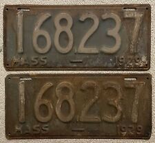 Matched Pair 1929 Massachusetts License Plates picture