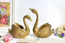 Collectibles Vintage Wonderful Pair of Sculptures the Swans Bronze Germany Rare  picture