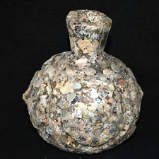 Authentic Large Ancient Roman Glass Bottle With Beautiful Patina & Pattern picture