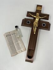 Vintage Wood Catholic Religious Last Rights Wall Crucifix 12.5