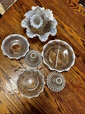 Fenton vintage opalescent Moonstone hobnail glass, A collection Of Six Pieces picture