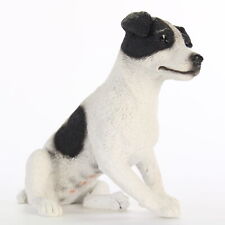 Jack Russell Terrier Figurine Hand Painted Collectible Statue Black Smooth picture