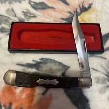 WINCHESTER 1927 1 BLADE BANANA TRAPPER  BROWN JIGGED BONE HANDLE, Made In 1988 picture