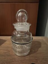 Rare Webster Co Glass & Sterling Silver Maraschino Cherry/Olive Jar Apothecary picture