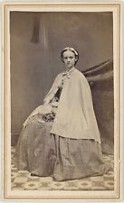 Pretty Teenage Girl Full Length Troy, New York 1860s CDV Carte de Visite X736 picture