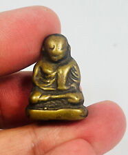 Lp Ngern Wat Bangkarn  Coin Old Brass Buddha Amulet energy Luck Life Protection picture
