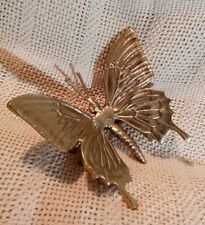 Vtg. Unique Pat Gold Toned Metal Butterfly Sculpture. Decoration. Heavy picture