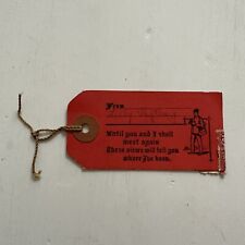 Vintage Luggage Greeting Tags with Postage  Emphemera 20s picture