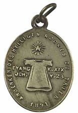 Antique 1891 Andenken Des Heiligen Rockes Zu Trier, Gold Tone Medal picture