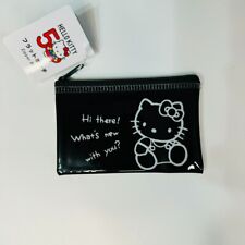 Hello Kitty  JAPAN Sanrio Characters 50th Anniversary Flat vinyl Pouch Black picture