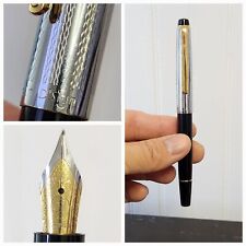 Vintage Camlin Design Black, Silver & Gold Fountain Pen picture
