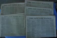 5 Rare Original Complete Civil War New York Herald Newspapers - 1862-1863 picture