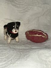 Old Knit Miniature Crochet Dog Hertwig With Pin Cushion picture