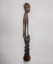 Vintage Hand Carved In Ghana Wood Art Woman And Child  Sculpture 24”H picture