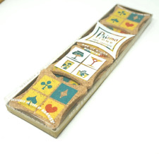 Vintage Prisma Tone Set of 8 Cork Korkies Coasters Card Suits picture