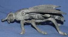 VINTAGE LARGE FLY FIGURINE METAL ASHTRAY picture