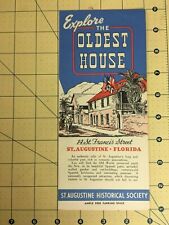 Vintage Brochure St. Augustine Florida Explore the Oldest House 14 St Francis picture