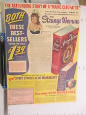 newspaper ad 1940s Book League Strange Woman Ben Ames WIlliams American Weekly picture