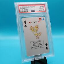 1996 Pokemon PSA 10 Moltres #146A 4 Of Clubs Red Playing Card Poker Japanese picture