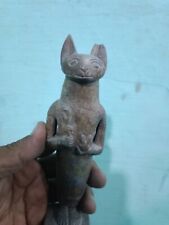 Ancient Egyptian Antiquities Goddess Bastet Cat Handcrafted Rare Piece BC picture