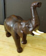Vintage Elephant Brown Leather Figure  picture