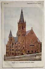 Antique Postcard 1909 Duluth Minnesota Church Chamberlain & Taylor Posted picture